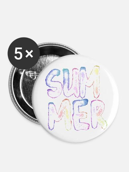 Summer - Buttons mittel 32 mm (5er Pack) - Weiß