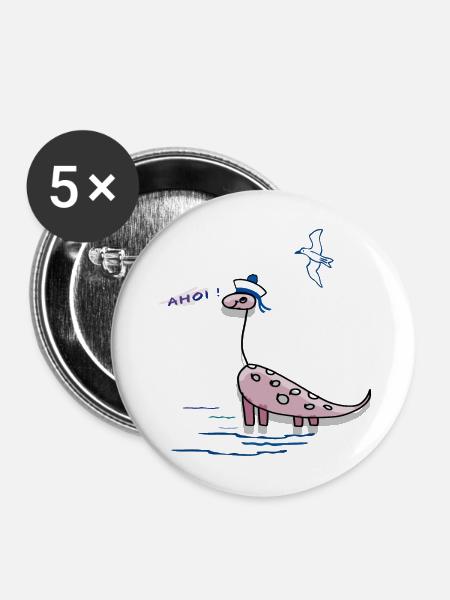 ahoi, maritim - Buttons mittel 32 mm (5er Pack) - Weiß