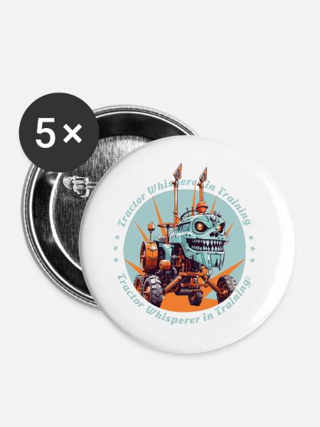 Traktorflüsterer in der Ausbildung - Buttons mittel 32 mm (5er Pack) - Weiß