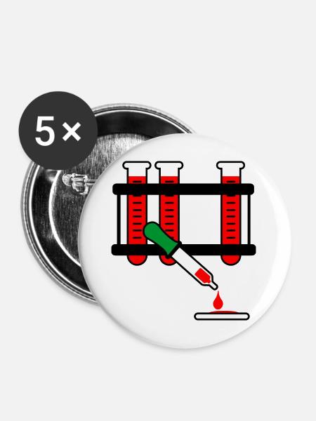 Pipette für Bluttests - Buttons mittel 32 mm (5er Pack) - Weiß