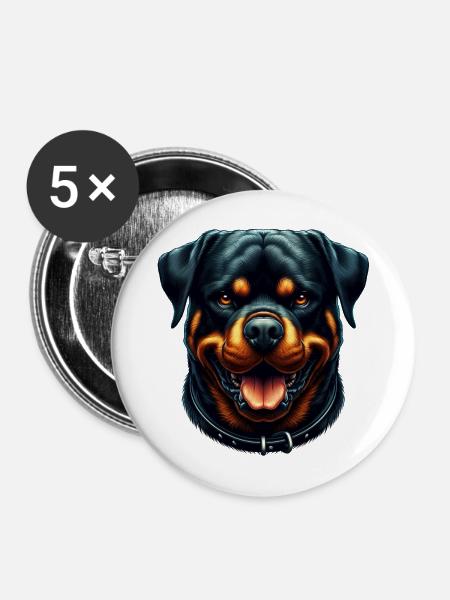 Ein friedlicher Rottweiler - Buttons mittel 32 mm (5er Pack) - Weiß