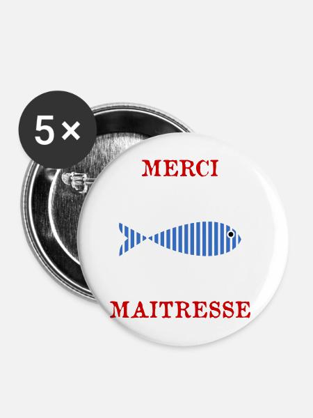 DANKE HERRIN - Buttons mittel 32 mm (5er Pack) - Weiß