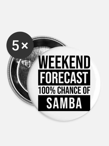 Samba Samba Samba - Buttons mittel 32 mm (5er Pack) - Weiß