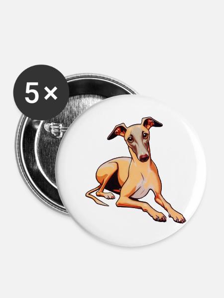 Whippet - Buttons mittel 32 mm (5er Pack) - Weiß
