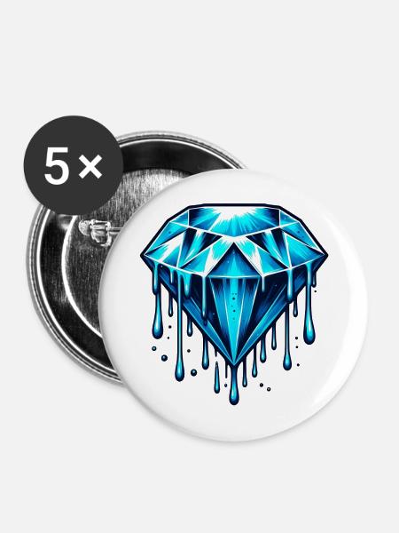 Diamant - Buttons mittel 32 mm (5er Pack) - Weiß