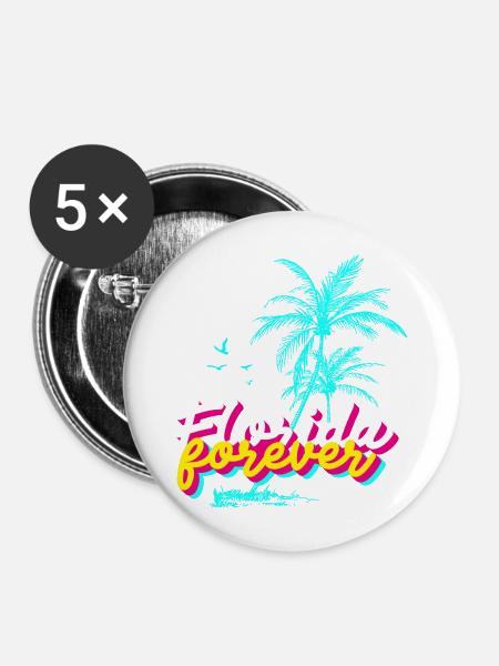 Florida Forever Palmenparadies - Buttons mittel 32 mm (5er Pack) - Weiß