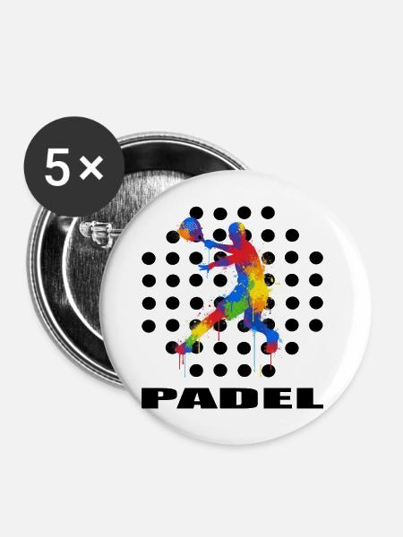Padel - Buttons mittel 32 mm (5er Pack) - Weiß