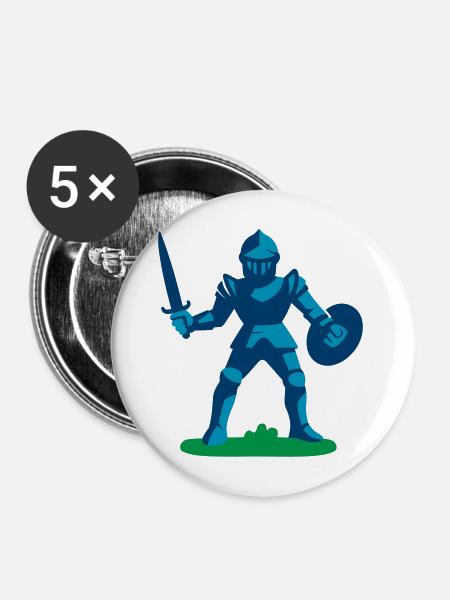 Wächter des Ritterwegs - Buttons mittel 32 mm (5er Pack) - Weiß