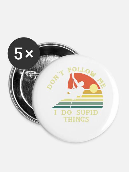 Ungewöhnliches Solarklettern - Buttons mittel 32 mm (5er Pack) - Weiß
