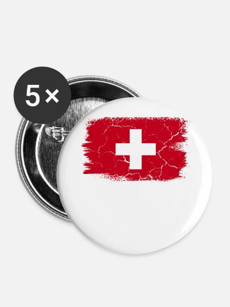 Basel - Buttons mittel 32 mm (5er Pack) - Weiß