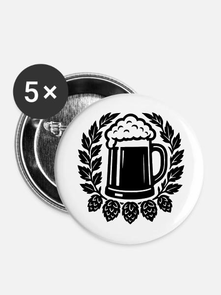 Bahre - Buttons mittel 32 mm (5er Pack) - Weiß