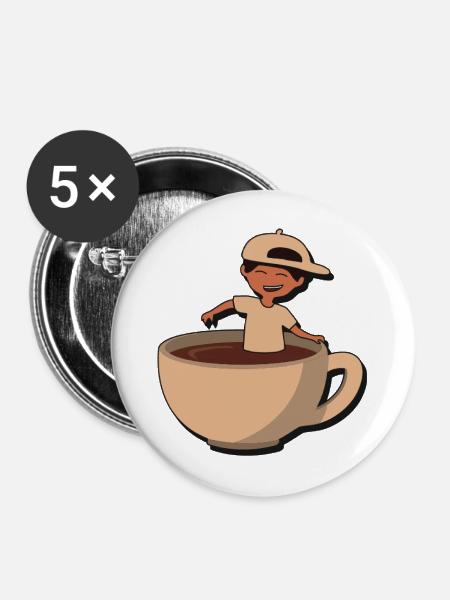 Cup Buddy Kaffeespritzer - Buttons mittel 32 mm (5er Pack) - Weiß