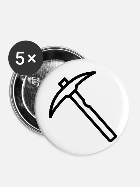 Eispickel - Buttons mittel 32 mm (5er Pack) - Weiß