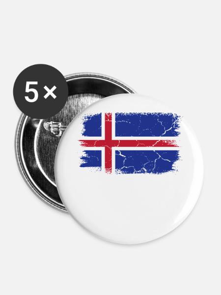 Selfoss - Buttons mittel 32 mm (5er Pack) - Weiß