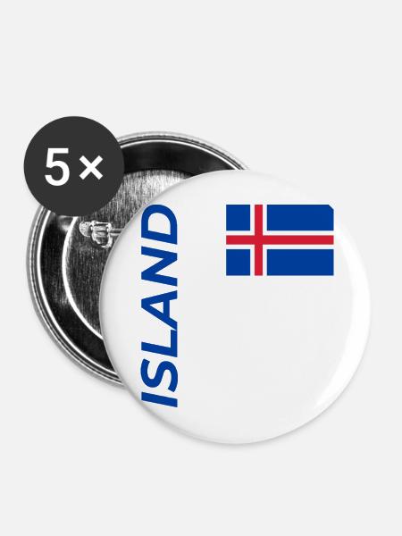 REYKJAVÍK - Buttons mittel 32 mm (5er Pack) - Weiß