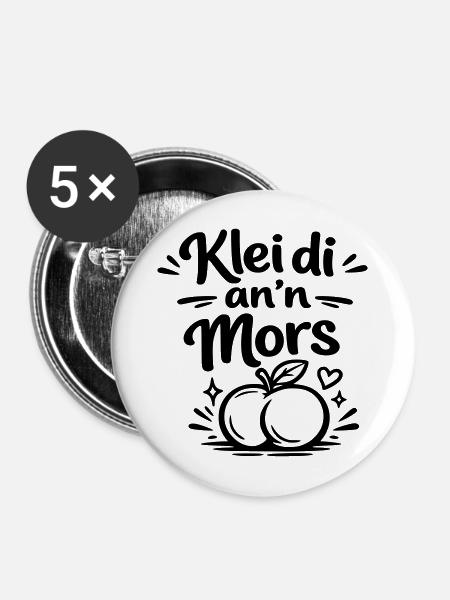 Klei di an mors - Buttons mittel 32 mm (5er Pack) - Weiß