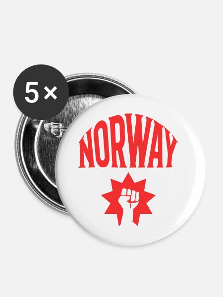 Norway - Buttons mittel 32 mm (5er Pack) - Weiß