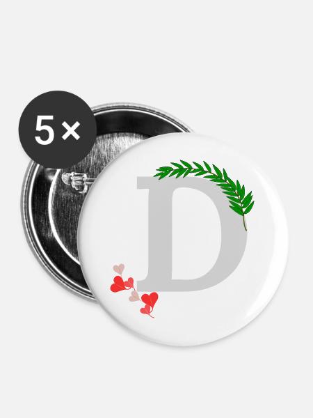 D - Buttons mittel 32 mm (5er Pack) - Weiß