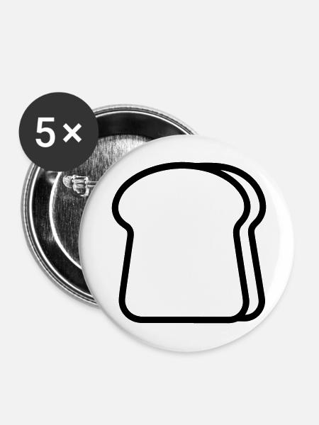 Toast - Buttons mittel 32 mm (5er Pack) - Weiß