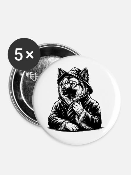 Eurasier | Sailor - Buttons mittel 32 mm (5er Pack) - Weiß