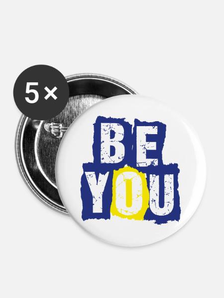 be you - Buttons mittel 32 mm (5er Pack) - Weiß