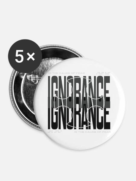 Courage gegen Angst Kreuz-Design - Buttons mittel 32 mm (5er Pack) - Weiß