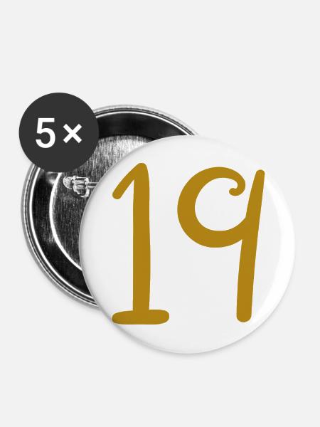 19 - Buttons mittel 32 mm (5er Pack) - Weiß