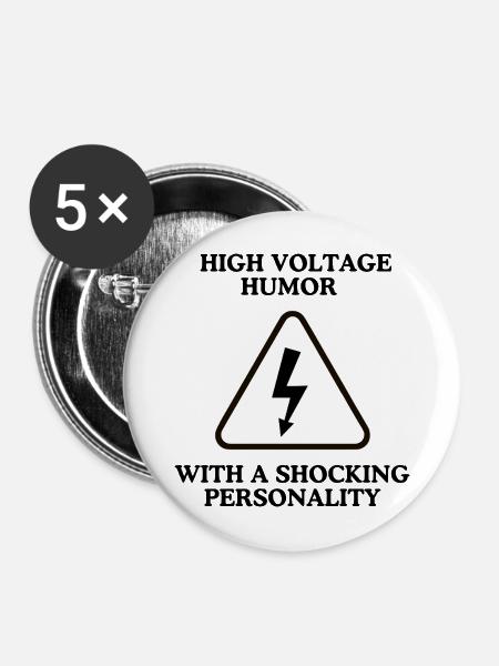 Blitzwarnung Dreieckszeichen - Buttons mittel 32 mm (5er Pack) - Weiß