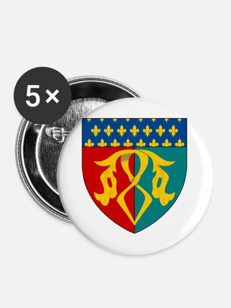 Wappen des Multien - Buttons mittel 32 mm (5er Pack) - Weiß