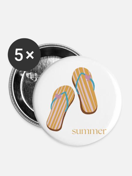 Summer - Buttons mittel 32 mm (5er Pack) - Weiß