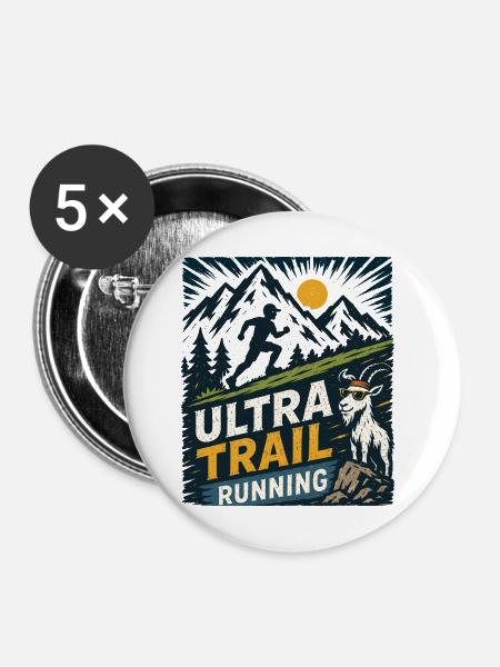 Ultra-Trailrunning - Buttons mittel 32 mm (5er Pack) - Weiß