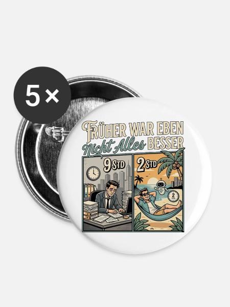 KI Experte - Buttons mittel 32 mm (5er Pack) - Weiß