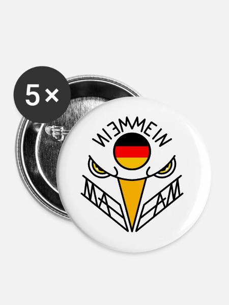 Adler -Fankultur für deinen Style  - Buttons mittel 32 mm (5er Pack) - Weiß