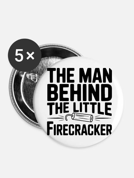 Der Mann hinter dem kleinen Feuerwerkskörper - Buttons mittel 32 mm (5er Pack) - Weiß