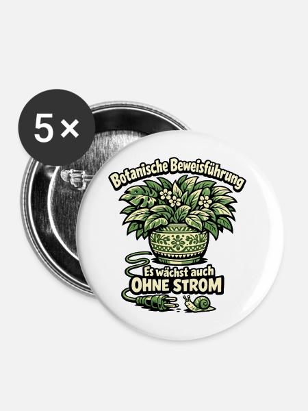 Botanische Beweisführung Ohne Strom - Buttons mittel 32 mm (5er Pack) - Weiß