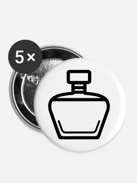 Parfümflasche - Buttons mittel 32 mm (5er Pack) - Weiß