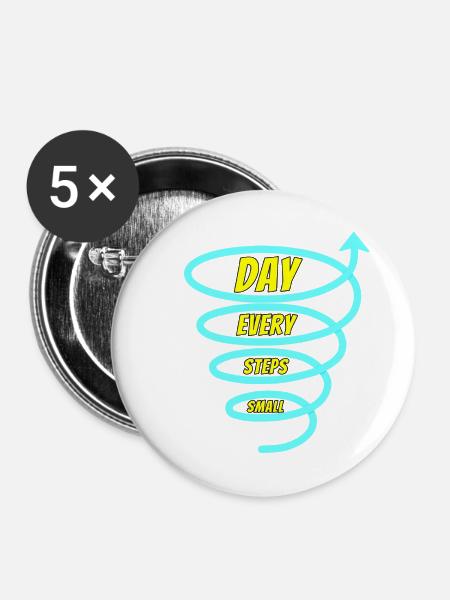 Kleine Schritte - Buttons mittel 32 mm (5er Pack) - Weiß