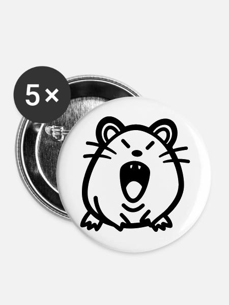 Maus - Buttons mittel 32 mm (5er Pack) - Weiß