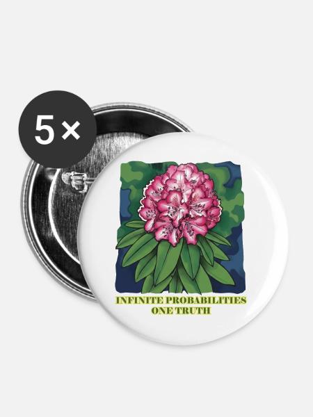 Infiniti-Chancen blühen - Buttons mittel 32 mm (5er Pack) - Weiß