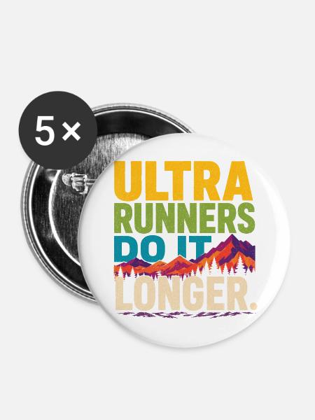 Ultraläufer machen es länger - Buttons mittel 32 mm (5er Pack) - Weiß