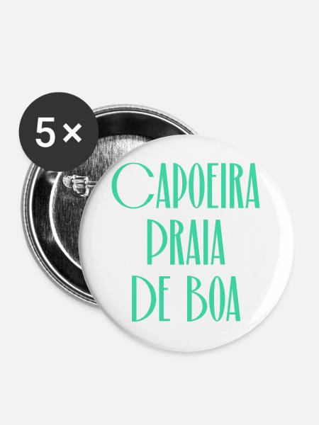 Capoeira Praia Boa - Buttons mittel 32 mm (5er Pack) - Weiß