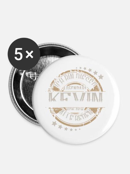 Kevin - Buttons mittel 32 mm (5er Pack) - Weiß