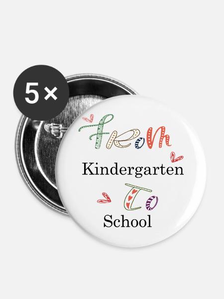 Kindergarten - Buttons mittel 32 mm (5er Pack) - Weiß
