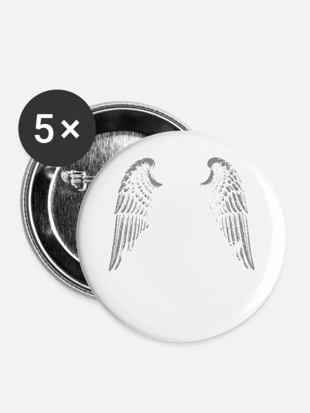 Geflügeltes Gothic-Mädchen - Buttons mittel 32 mm (5er Pack) - Weiß