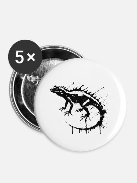 Black Lizard Splash-Chart - Buttons mittel 32 mm (5er Pack) - Weiß