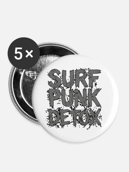 Surf Punk Detox - Buttons mittel 32 mm (5er Pack) - Weiß