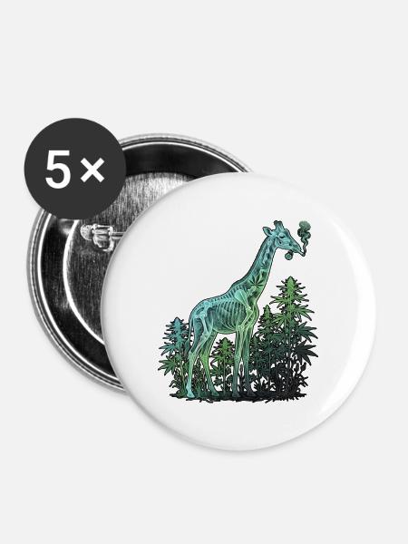 Röntgen Kiffer Giraffe - Buttons mittel 32 mm (5er Pack) - Weiß