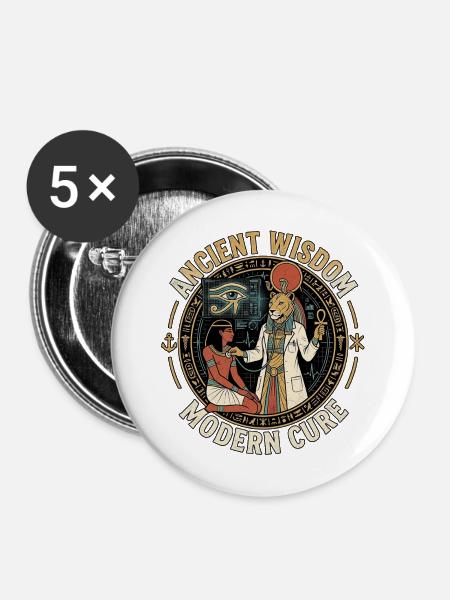 Arzt Stethoskop Horusauge - Buttons mittel 32 mm (5er Pack) - Weiß