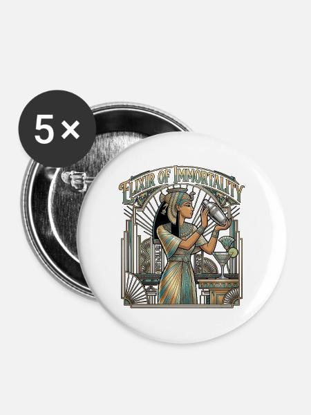 Bartender Nil Cocktail - Buttons mittel 32 mm (5er Pack) - Weiß
