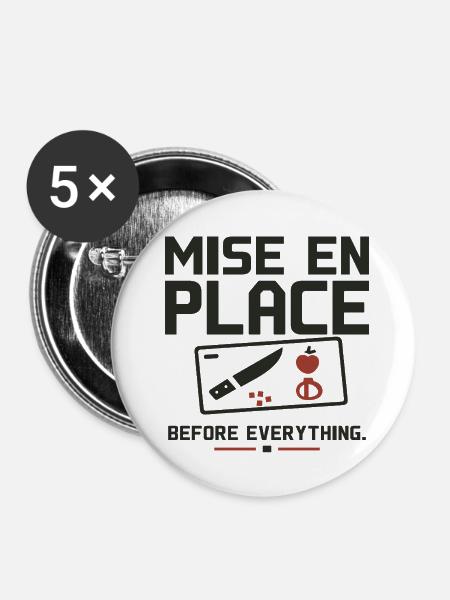 Zuerst Implementierung - Buttons mittel 32 mm (5er Pack) - Weiß